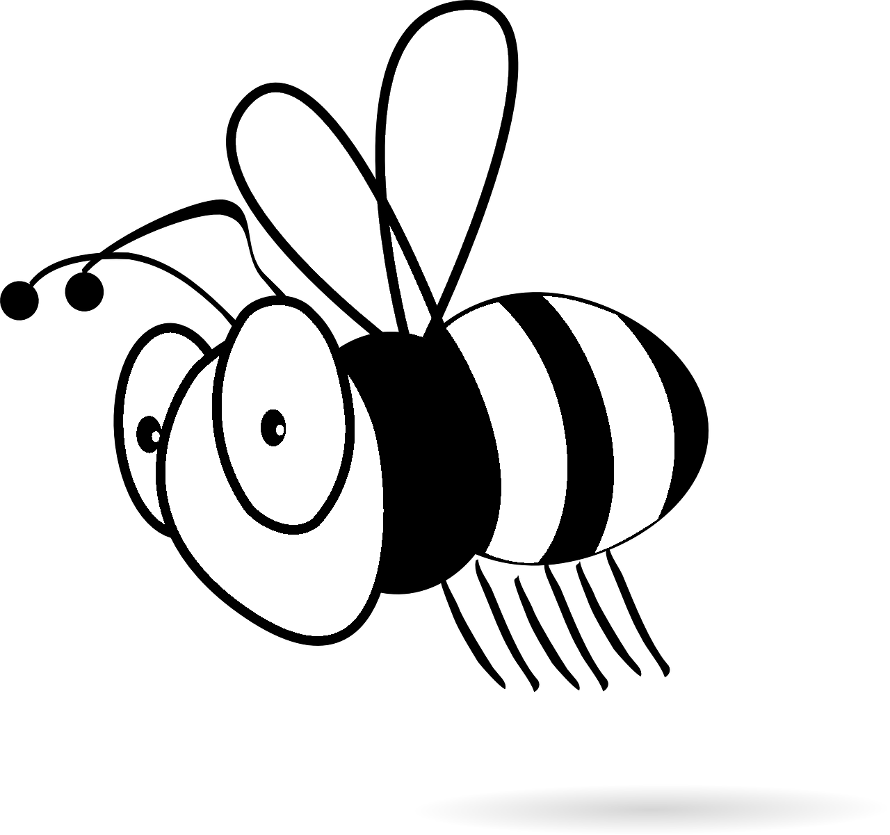 Bee kleurplaat cartoon stijl