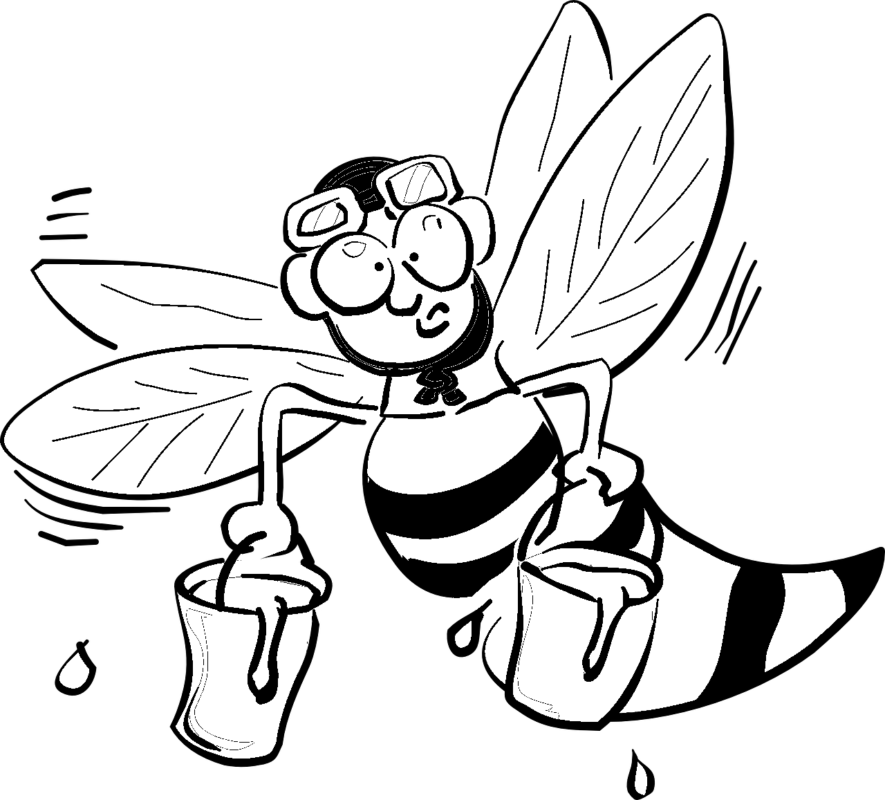 漫画風の蜂がぬかまちディセグノを描く
