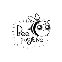 Bee coloring page cartoon style