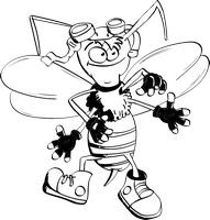 Malvorlagen für Biene im Cartoon-Stil