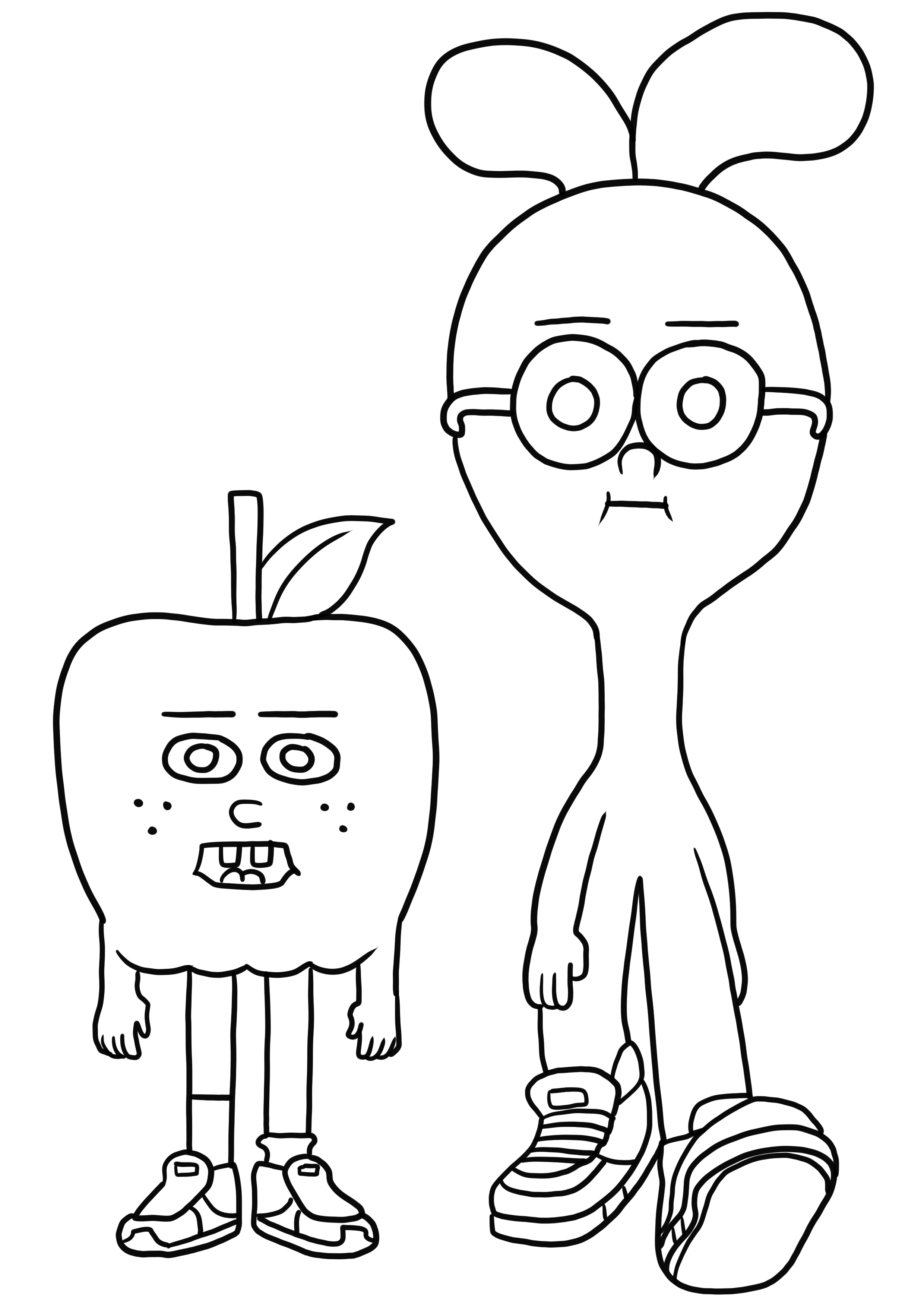 Desenho de Apple & Onion 01 para imprimir e colorir