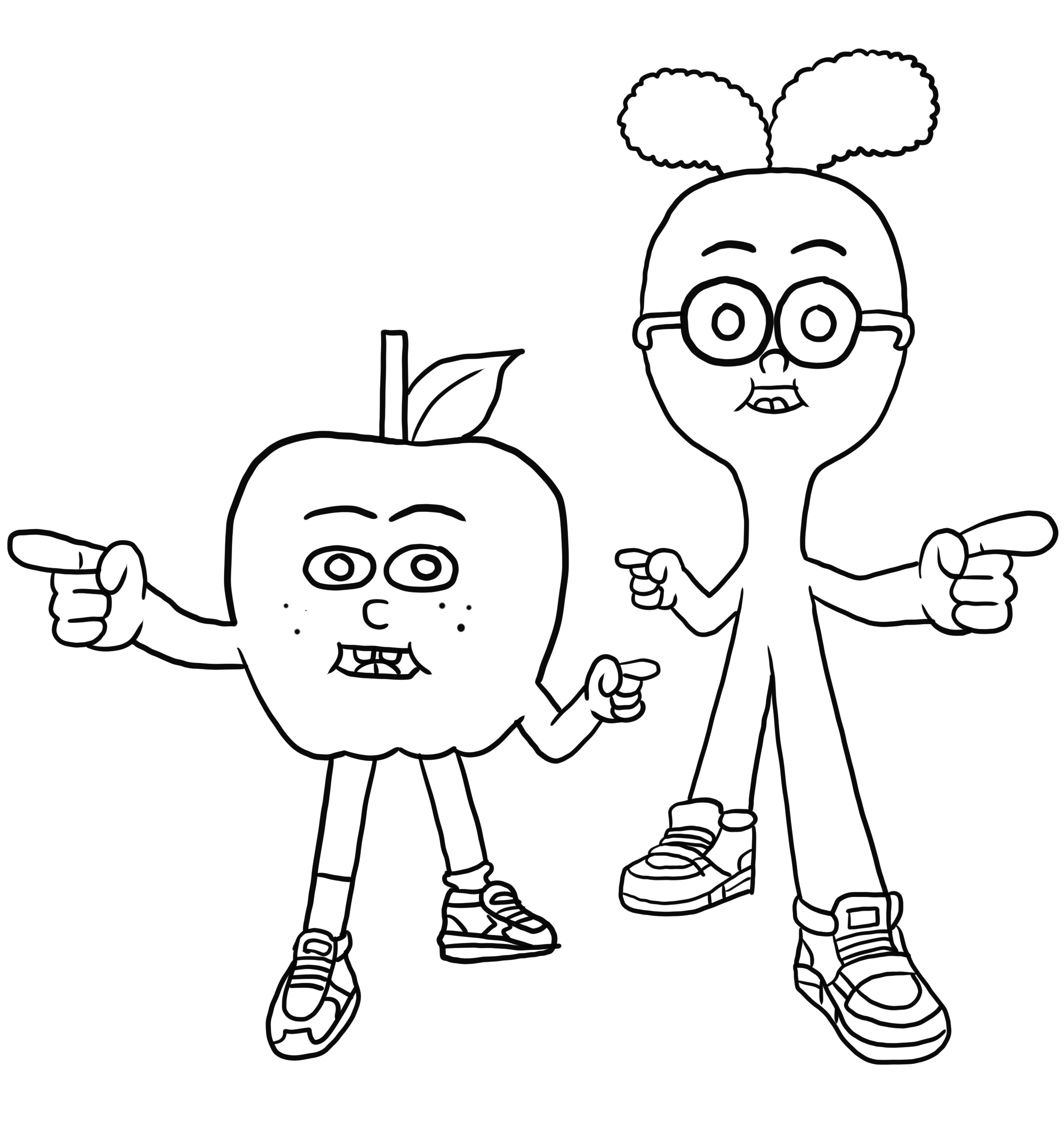 Desenho de Apple & Onion 03 para imprimir e colorir