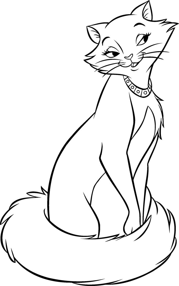Drawing of Duchess of the Aristocats, to print and color
