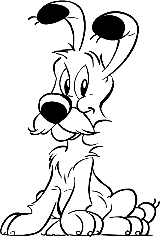 Disegno di Idefix il cane di Asterix da stampare e colorare