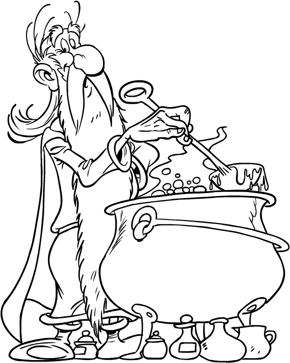 Pagini De Colorat Cu Druida Din Asterix