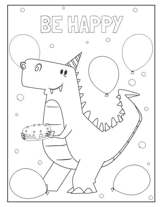 Happy birthday greetings coloring page