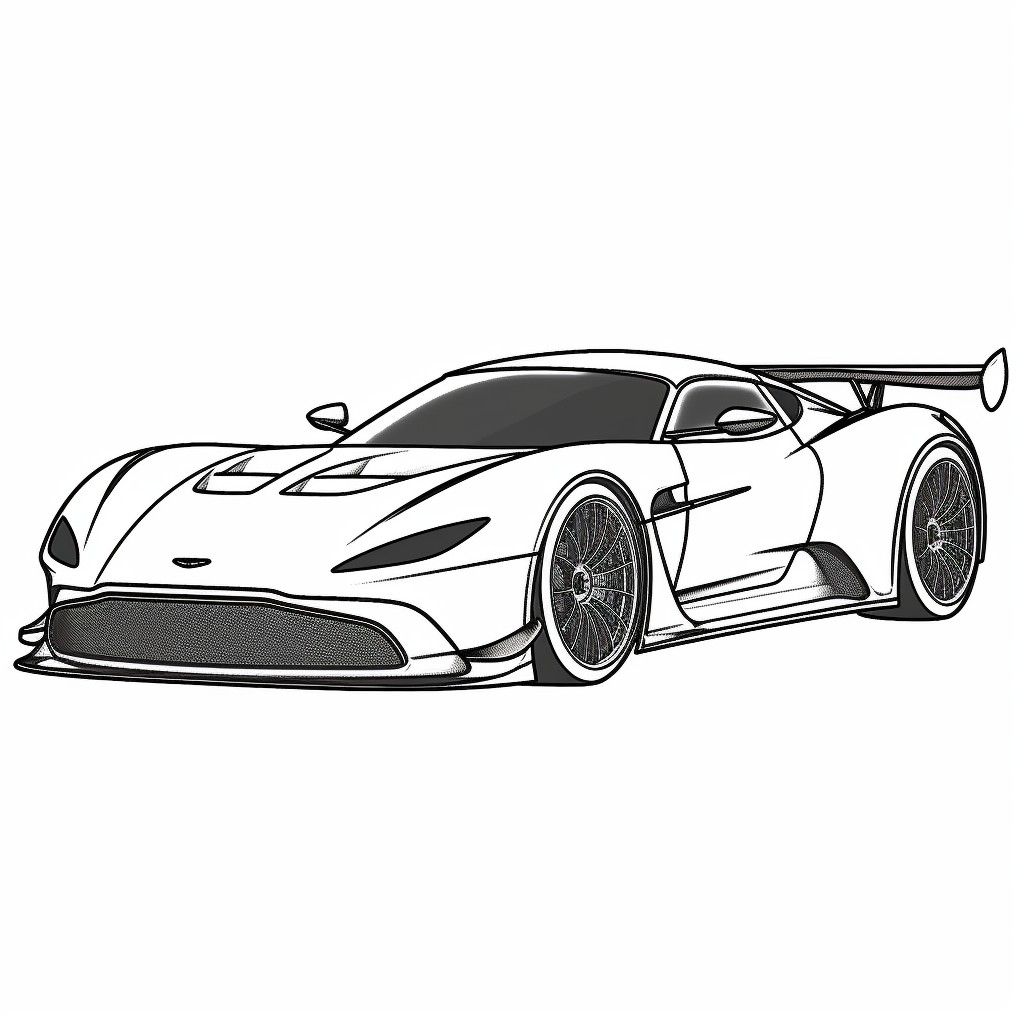 Desenho 06 de Carros Aston Martin para imprimir e colorir