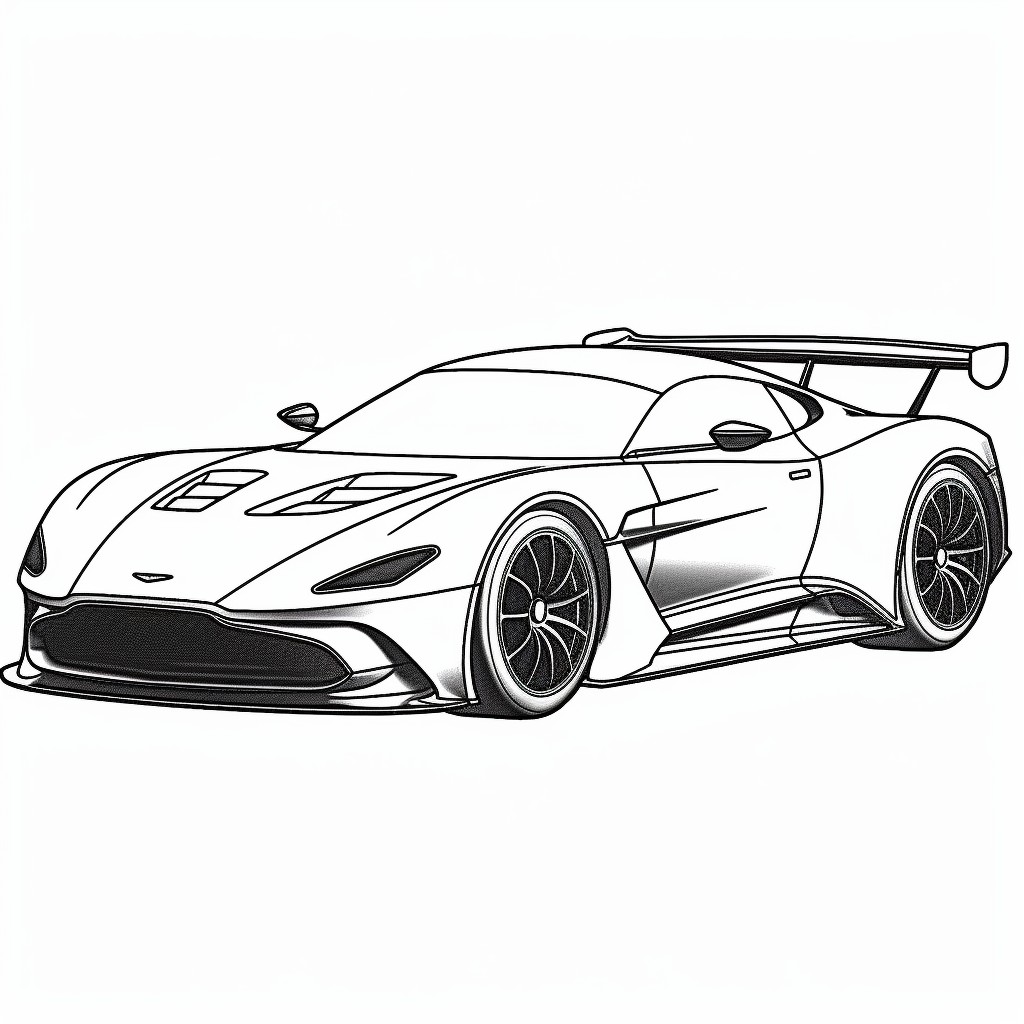 Desenho 08 de Carros Aston Martin para imprimir e colorir