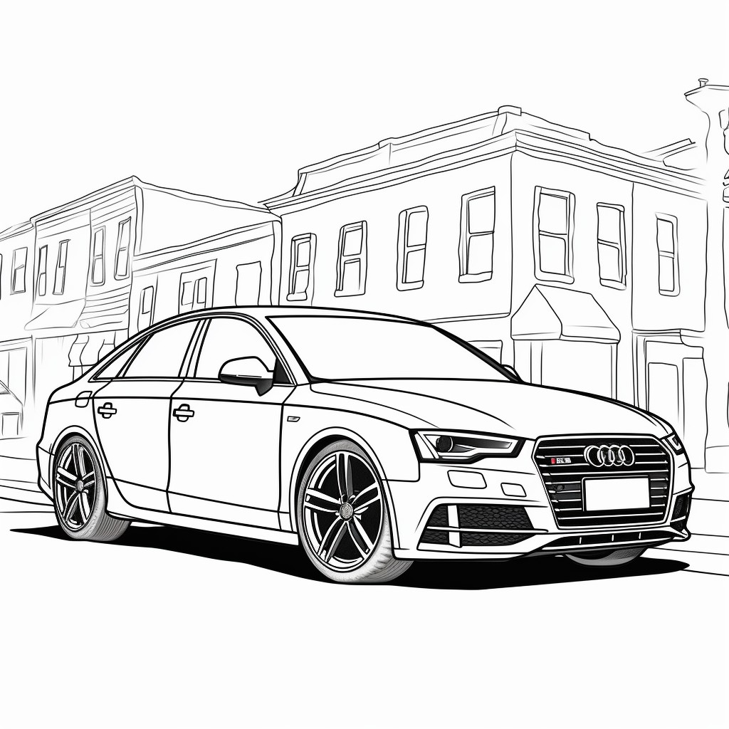 Audi car 02  coloring page to print and coloring