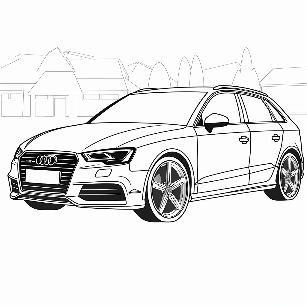 Audi car 12  coloring page to print and coloring