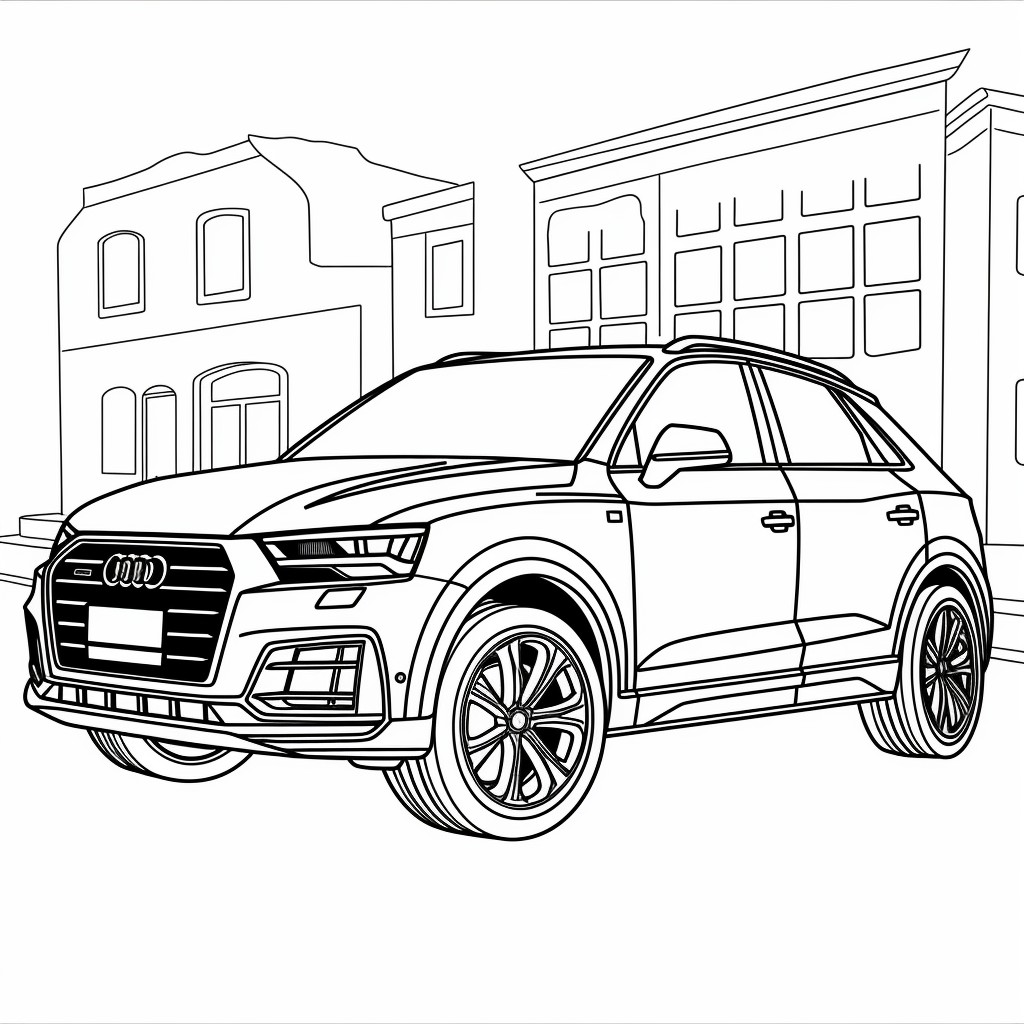 Audi car 21  coloring page to print and coloring