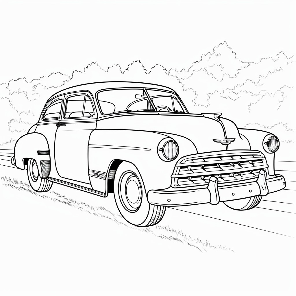 Chevrolet car 10  coloring page to print and coloring