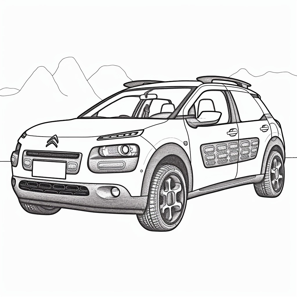 Desenho 07 de Carro Citroen para imprimir e colorir