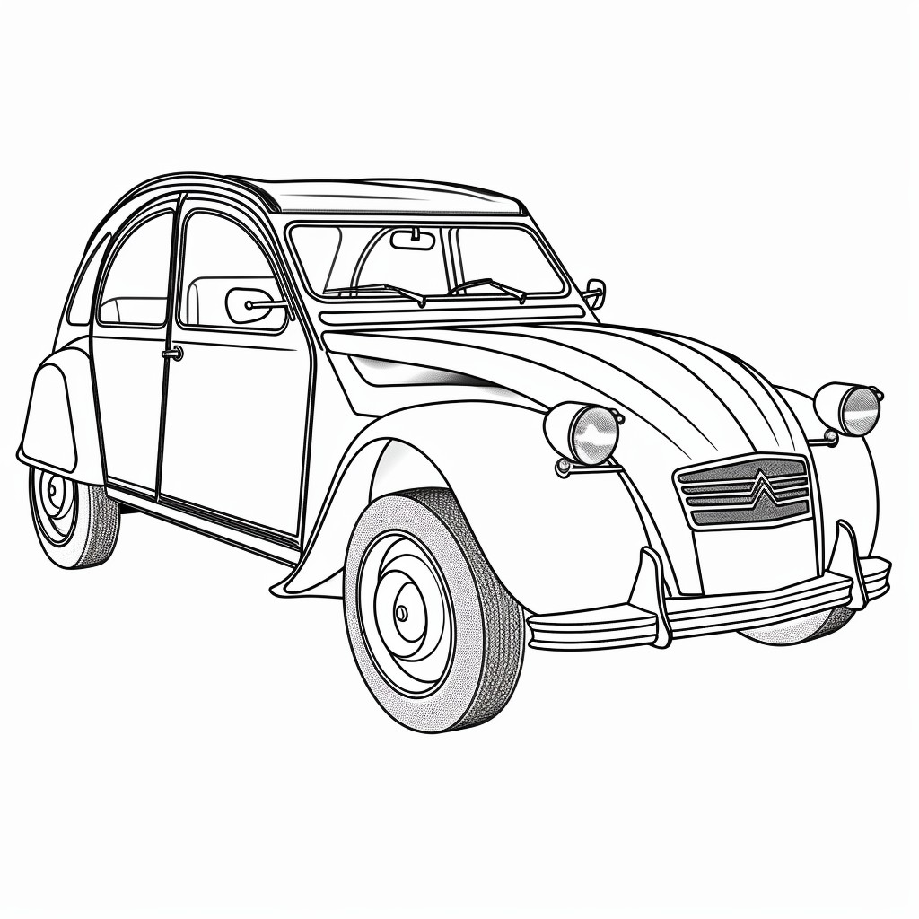 Desenho 25 de Carro Citroen para imprimir e colorir