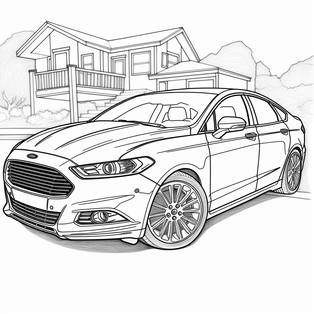 Ford car 17  coloring page to print and coloring