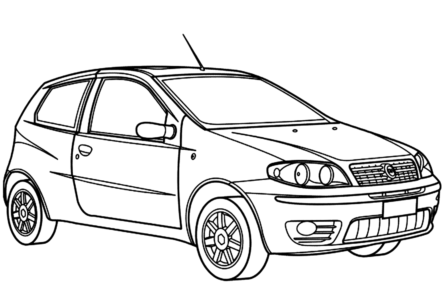 16印刷して色を塗る車の図