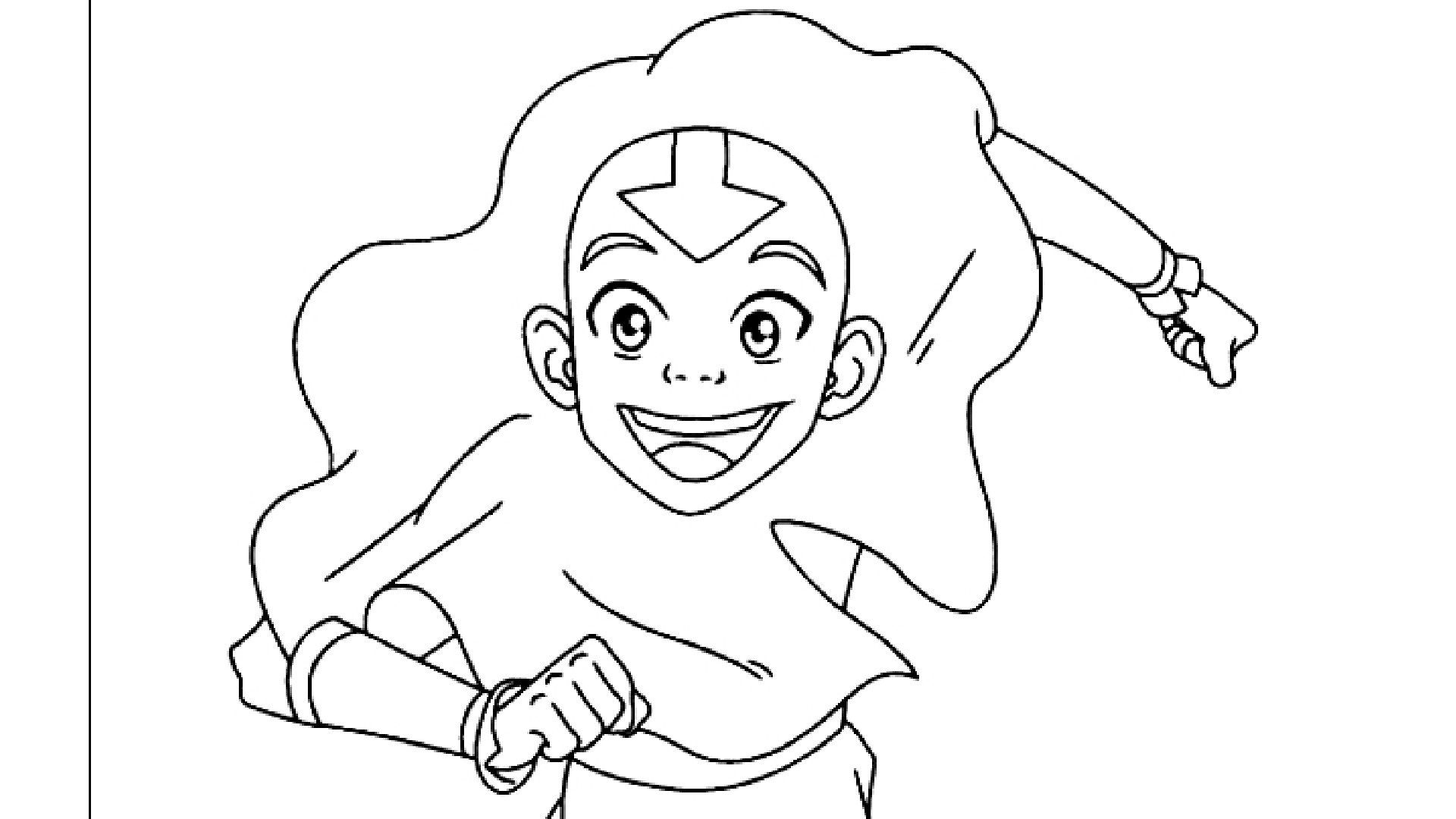 Disegno di Aang di Avatar la leggenda di Aang da stampare e colorare