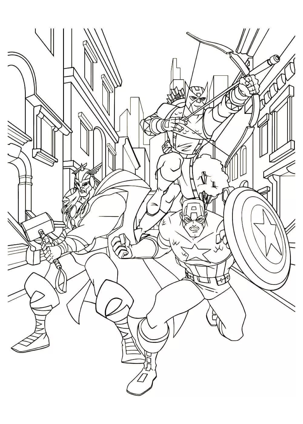 Drawing 03 of Avengers to print and color