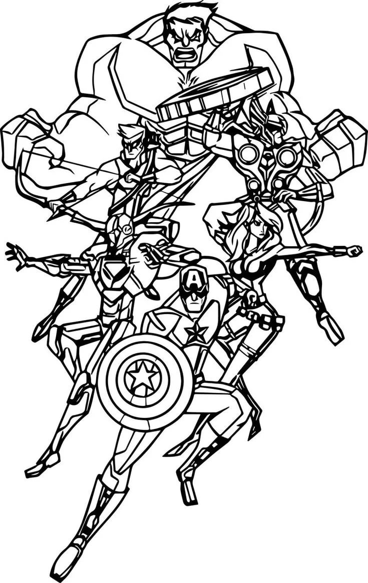 Dibujo 05 de Avengers para imprimir y colorear