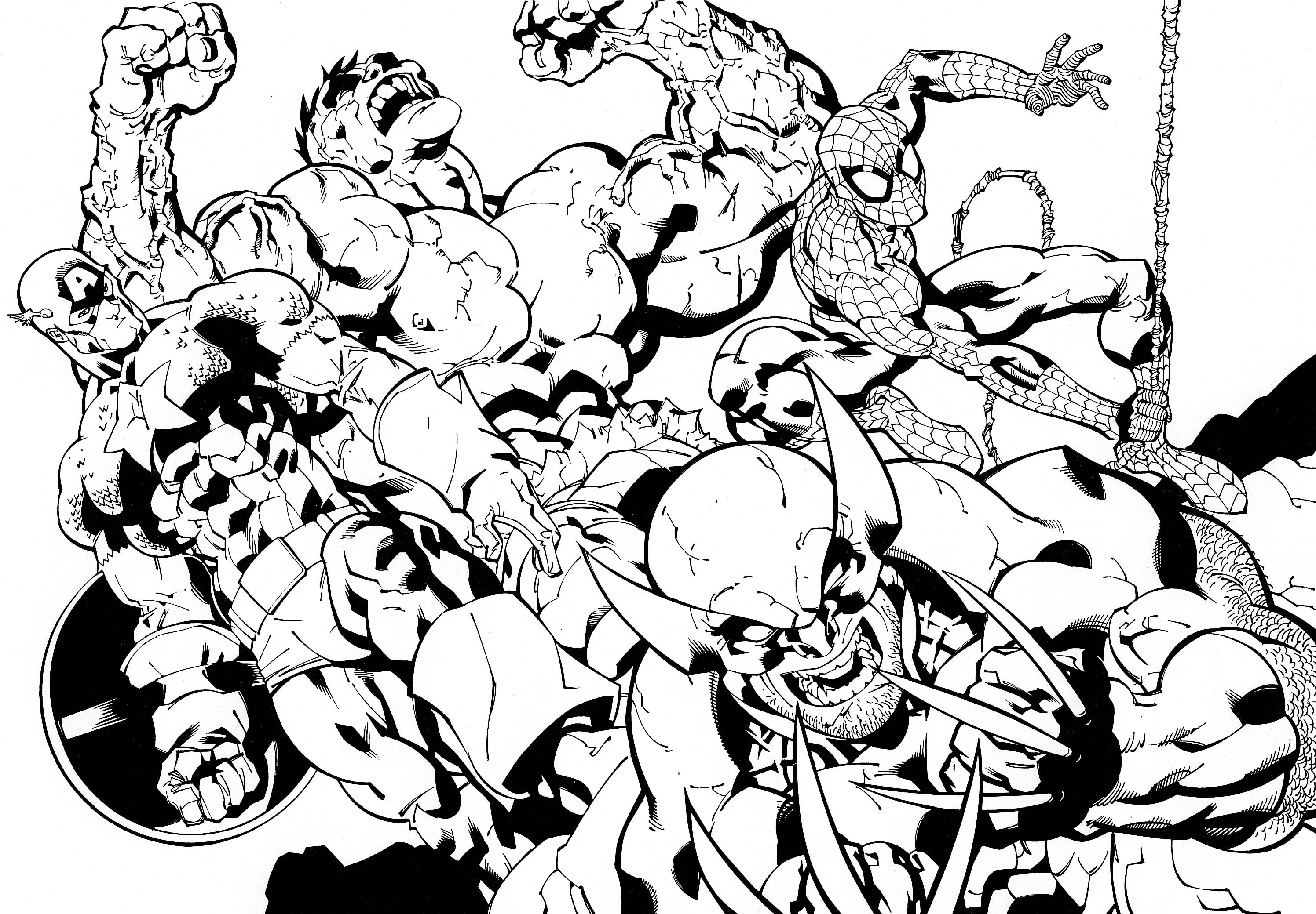 Drawing 07 of Avengers to print and color