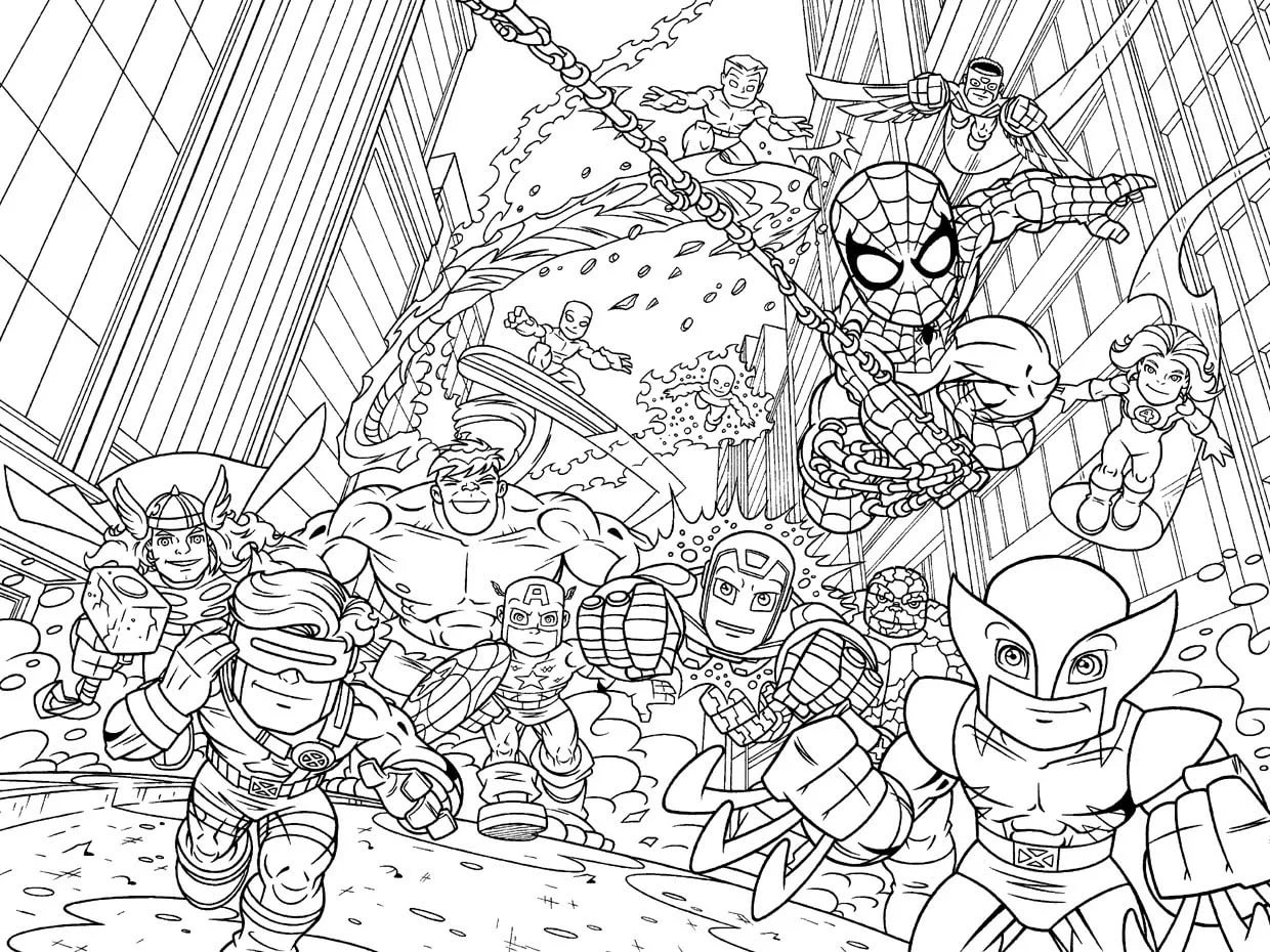 Dibujo 10 de Avengers para imprimir y colorear