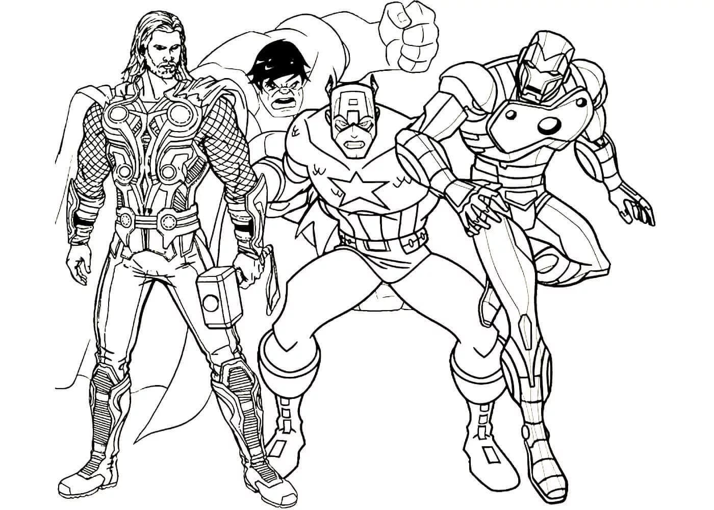 Dibujo 12 de Avengers para imprimir y colorear