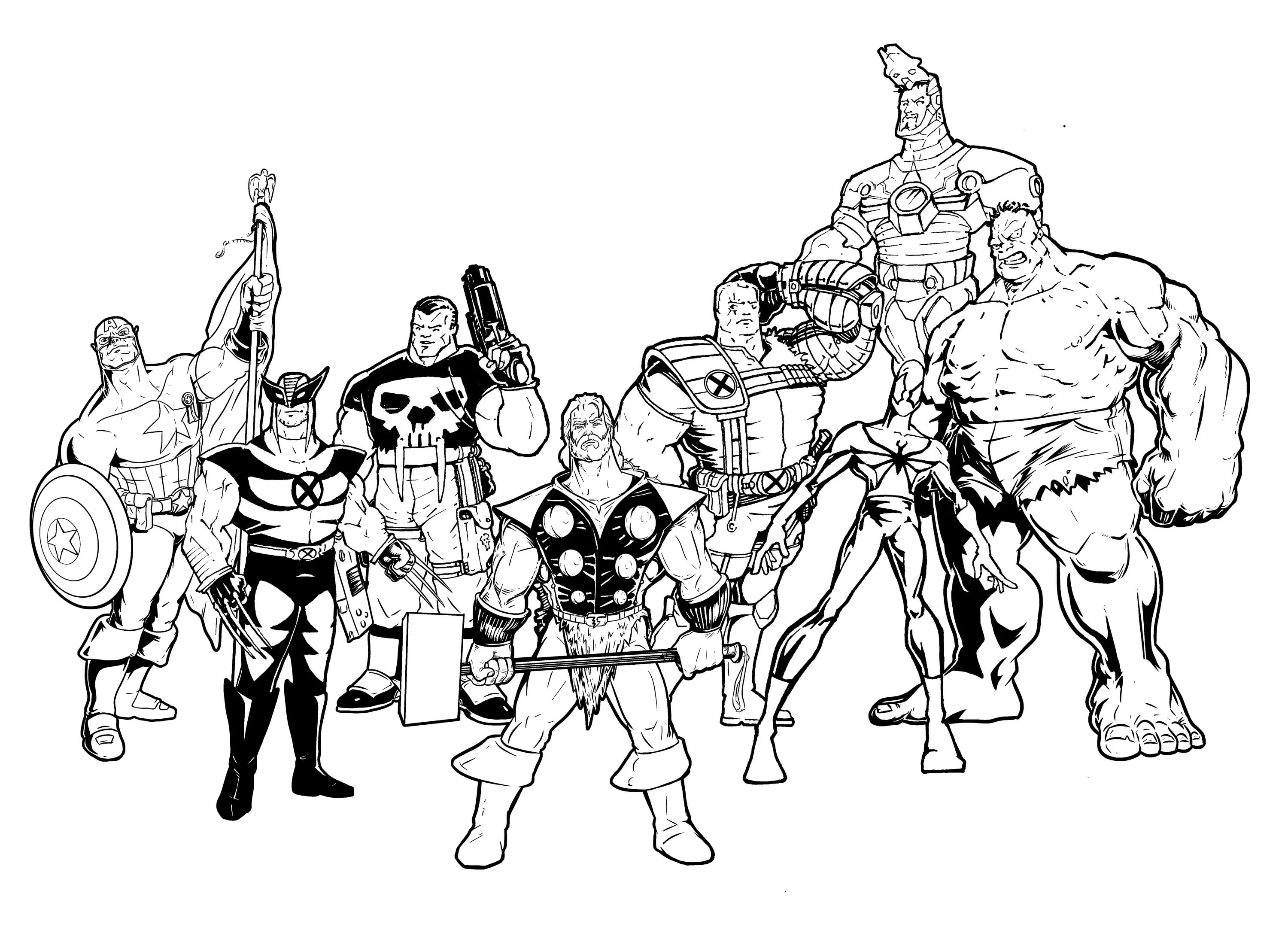 Dibujo 14 de Avengers para imprimir y colorear