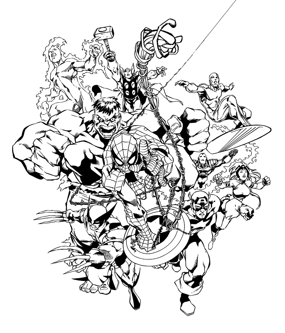 Dibujo 15 de Avengers para imprimir y colorear