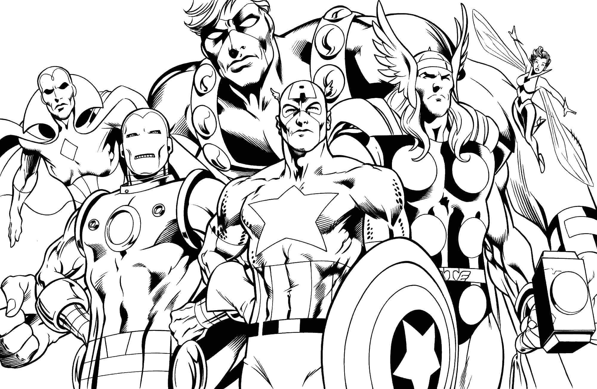 Drawing 17 of Avengers to print and color