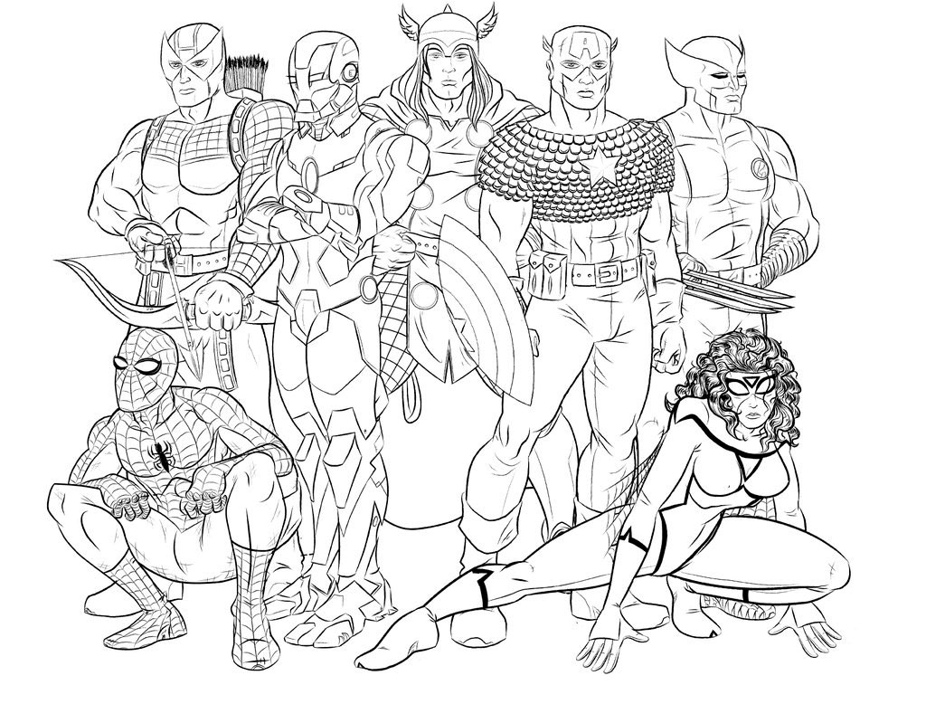 Drawing 19 of Avengers to print and color