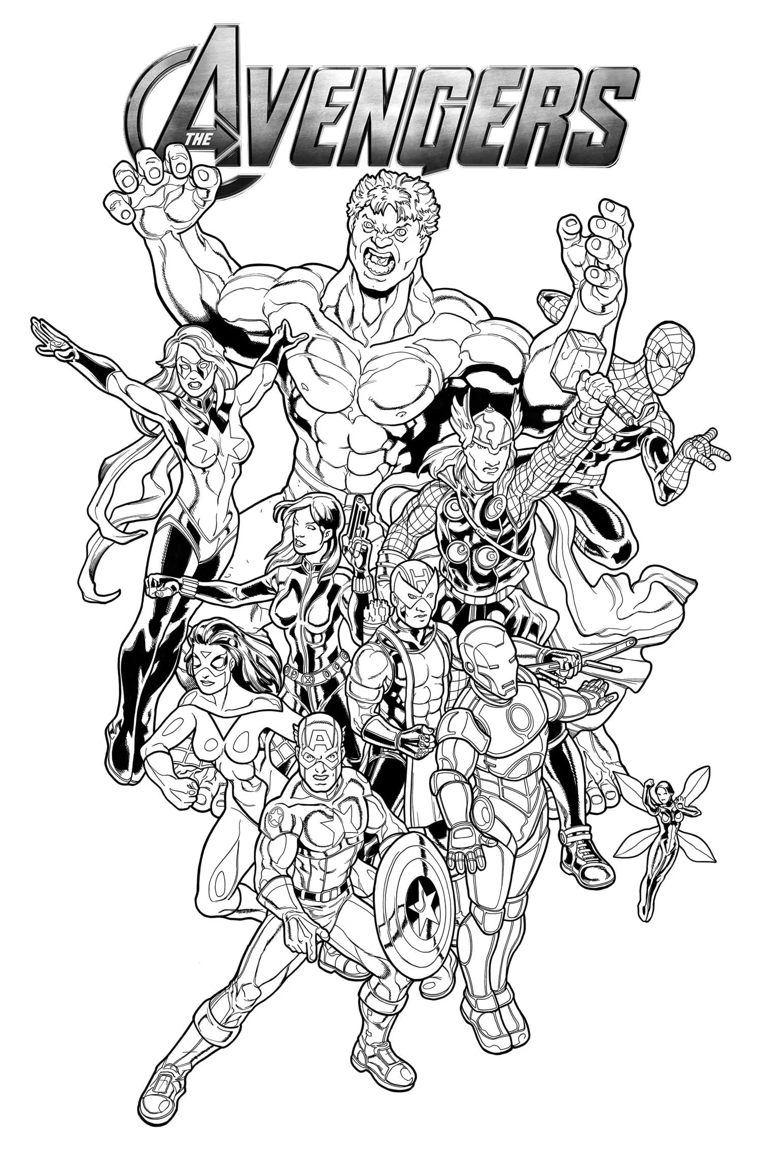 Desenho 20 de Avengers para imprimir e colorir