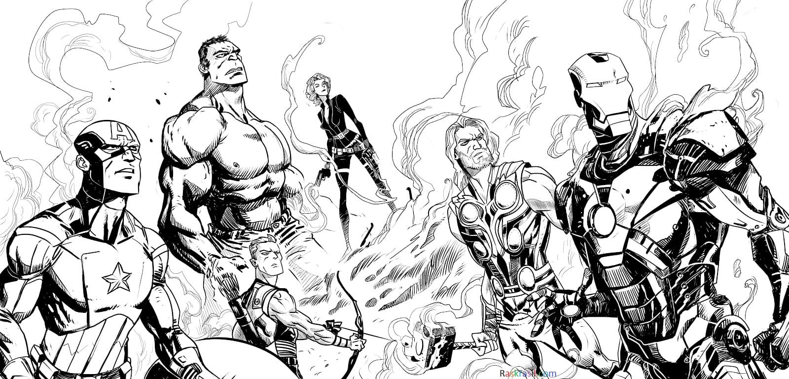Dibujo 21 de Avengers para imprimir y colorear
