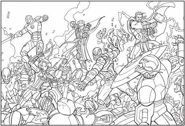 Drawing 23 of Avengers to print and color