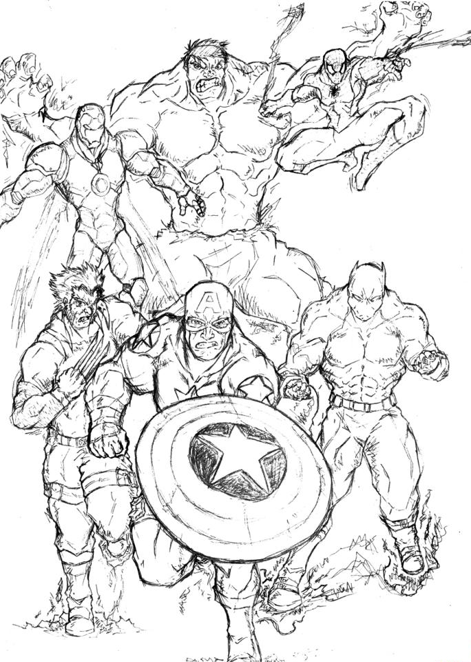 Dibujo 28 de Avengers para imprimir y colorear