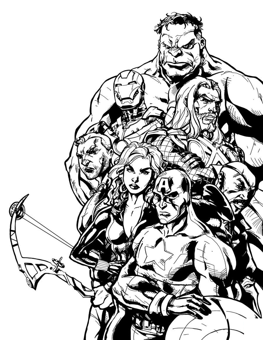 Dibujo 29 de Avengers para imprimir y colorear