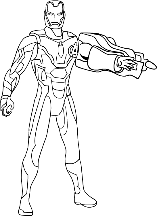 Dibujo de Iron-Man de Avengers Endgame para imprimir y colorear