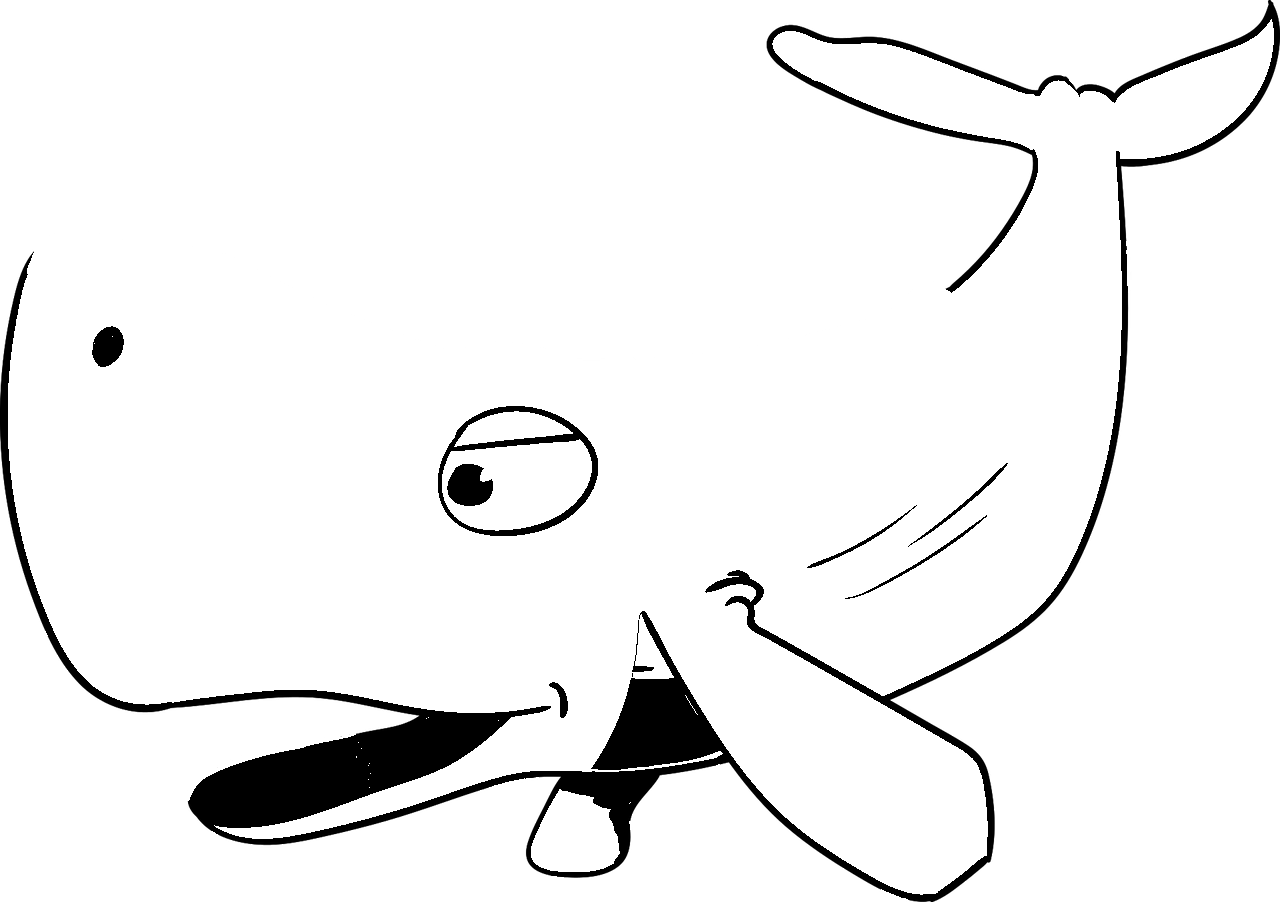 Coloring page of a whale