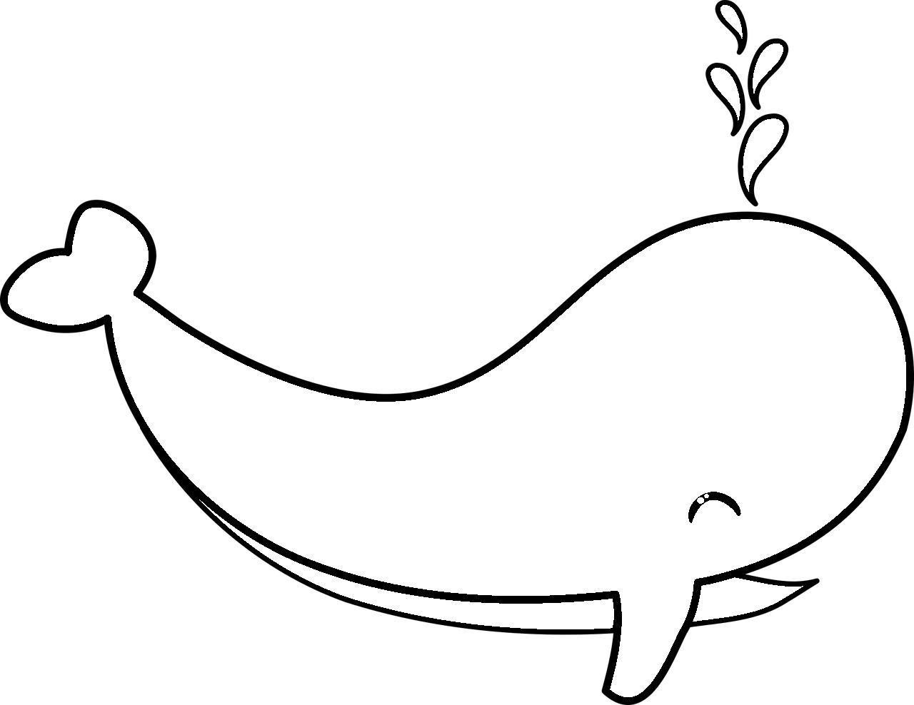 Coloring page of a whale