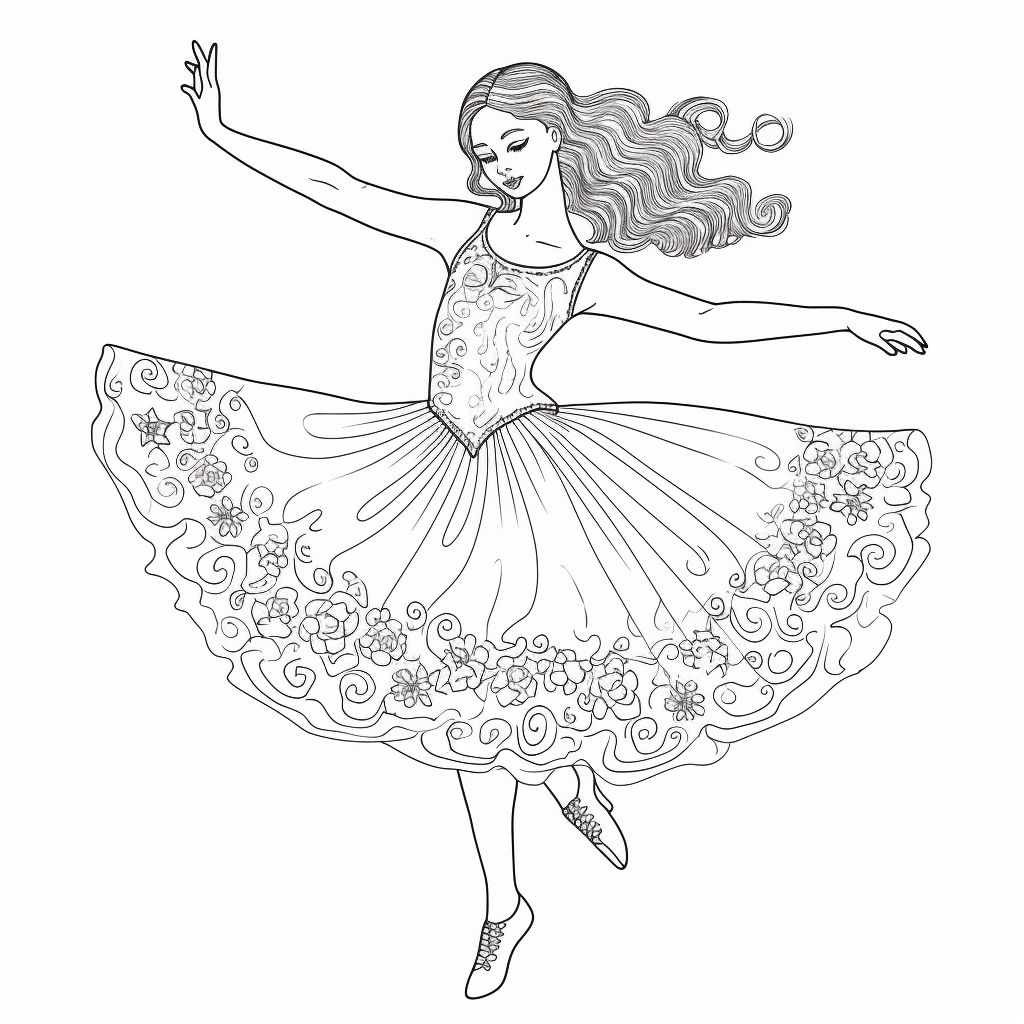 Dibujo 03 de bailarn para imprimir y colorear