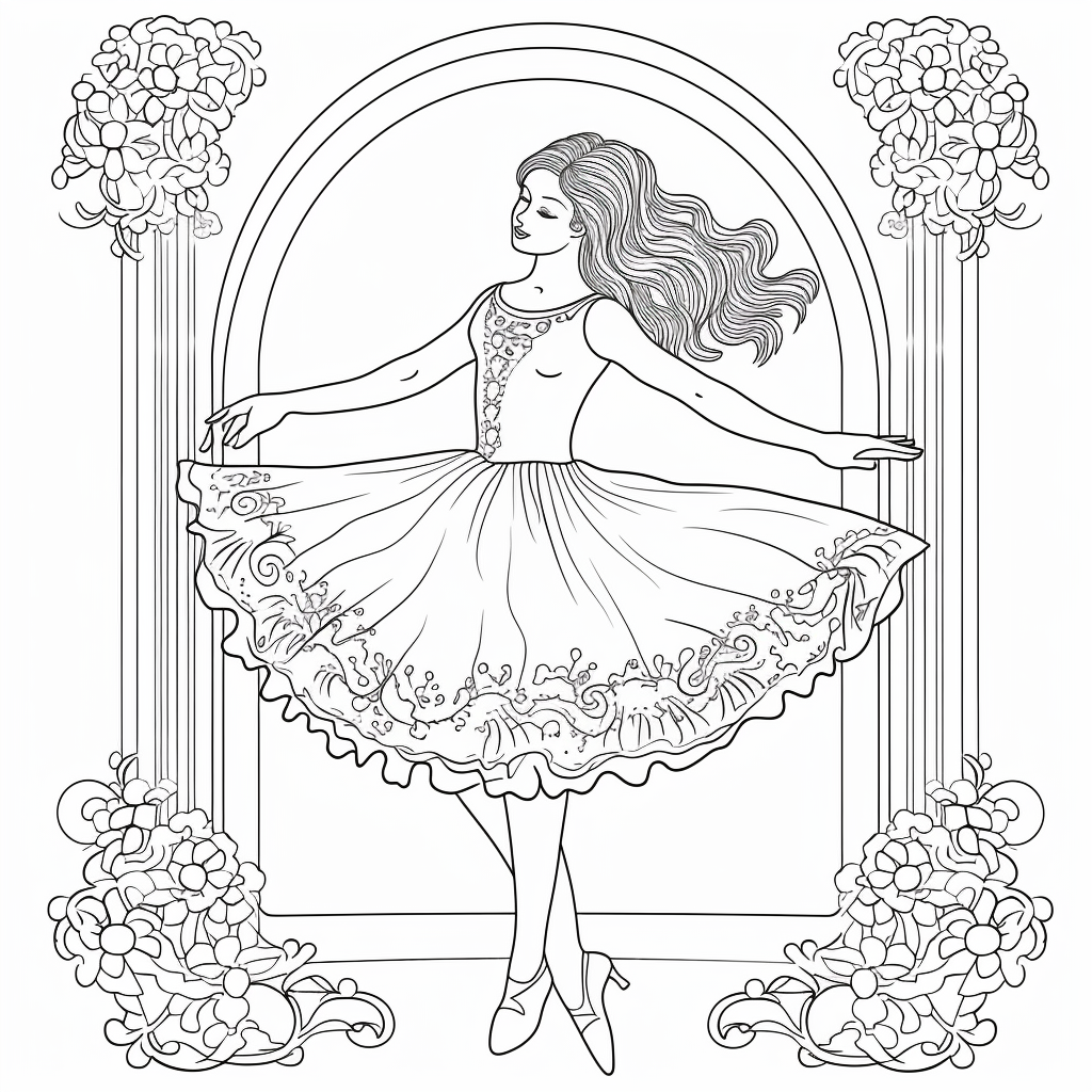 Ballerina 10 Zeichnung einer Ballerina zum Ausdrucken und Ausmalen