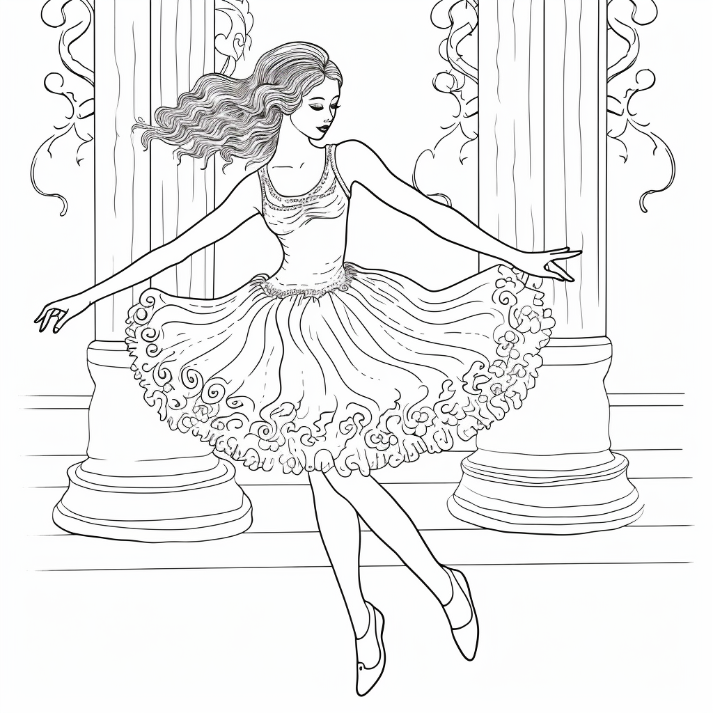 Ballerina 11 Zeichnung einer Ballerina zum Ausdrucken und Ausmalen