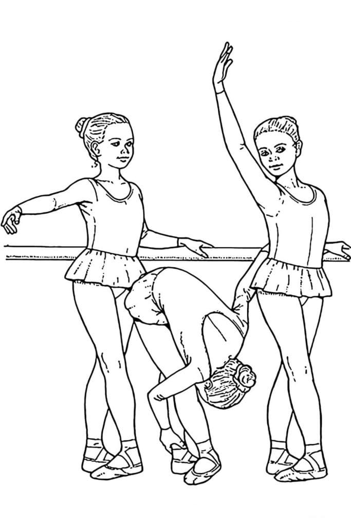 Ballerina-Zeichnung 44 zum Ausdrucken und Ausmalen