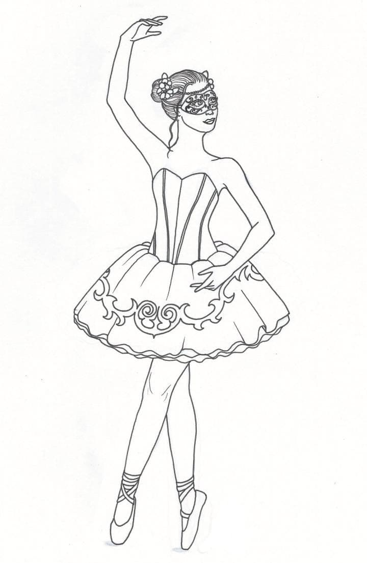 ballerina 45  coloring page to print and coloring