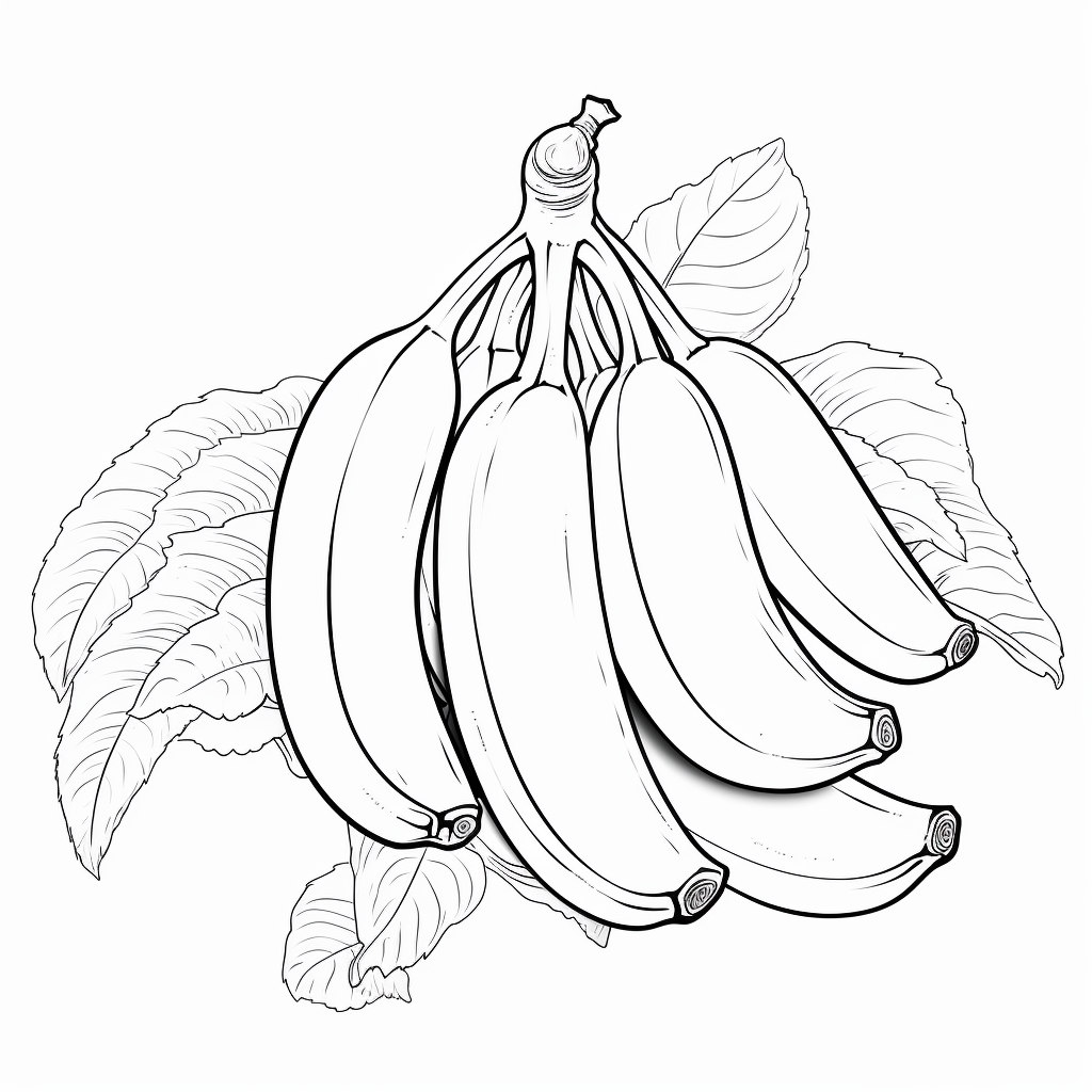 Bananas 01  coloring page to print and coloring