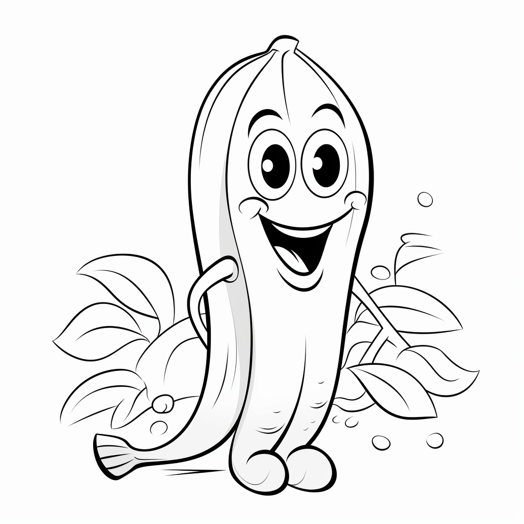 Dibujo de Plátanos 05 Plátano para imprimir y colorear