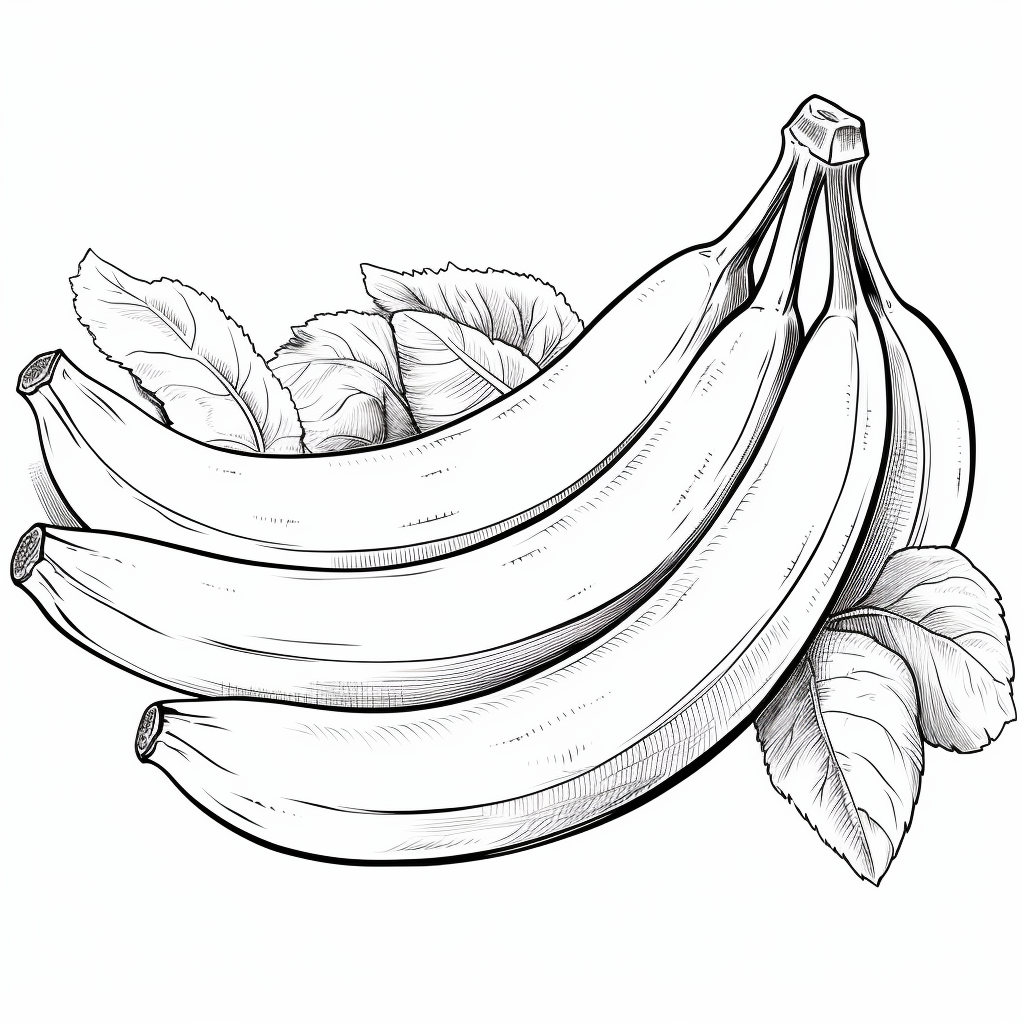 Disegno 07 di banane da stampare e colorare