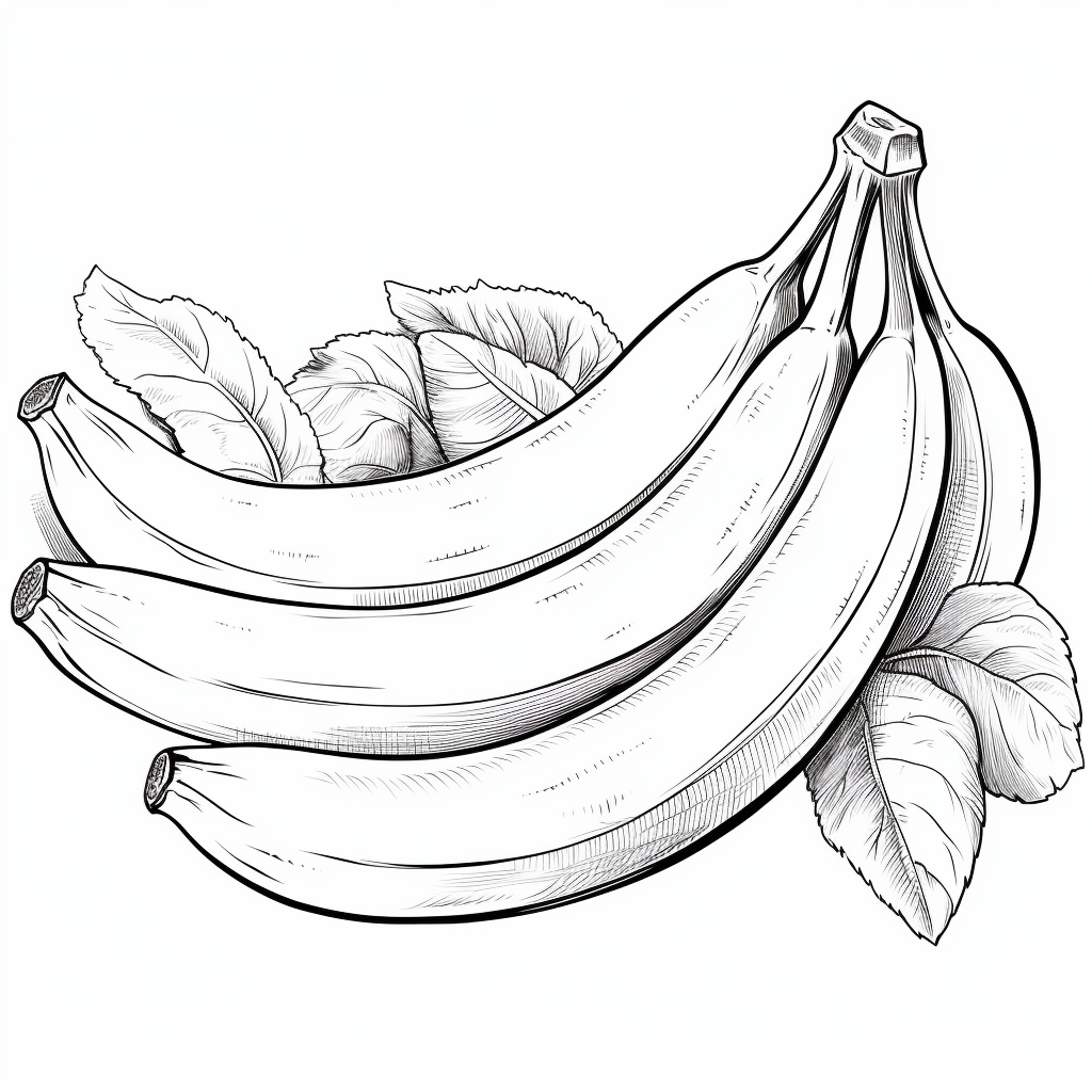 Bananas 07  coloring page to print and coloring