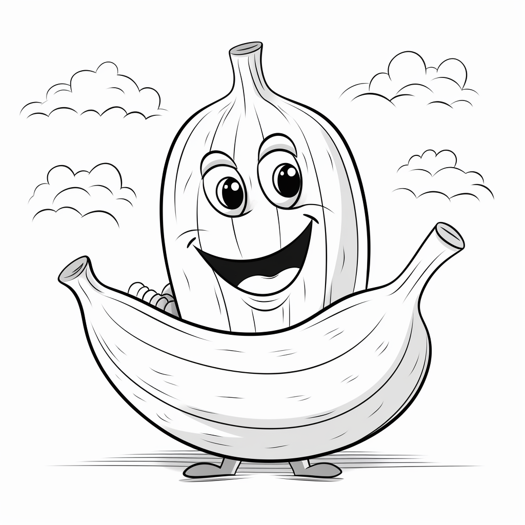 Desenho 10 de banane para imprimir e colorir