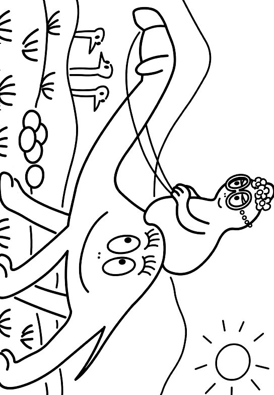 Drawing 5 from Barbapapa coloring page to print and coloring