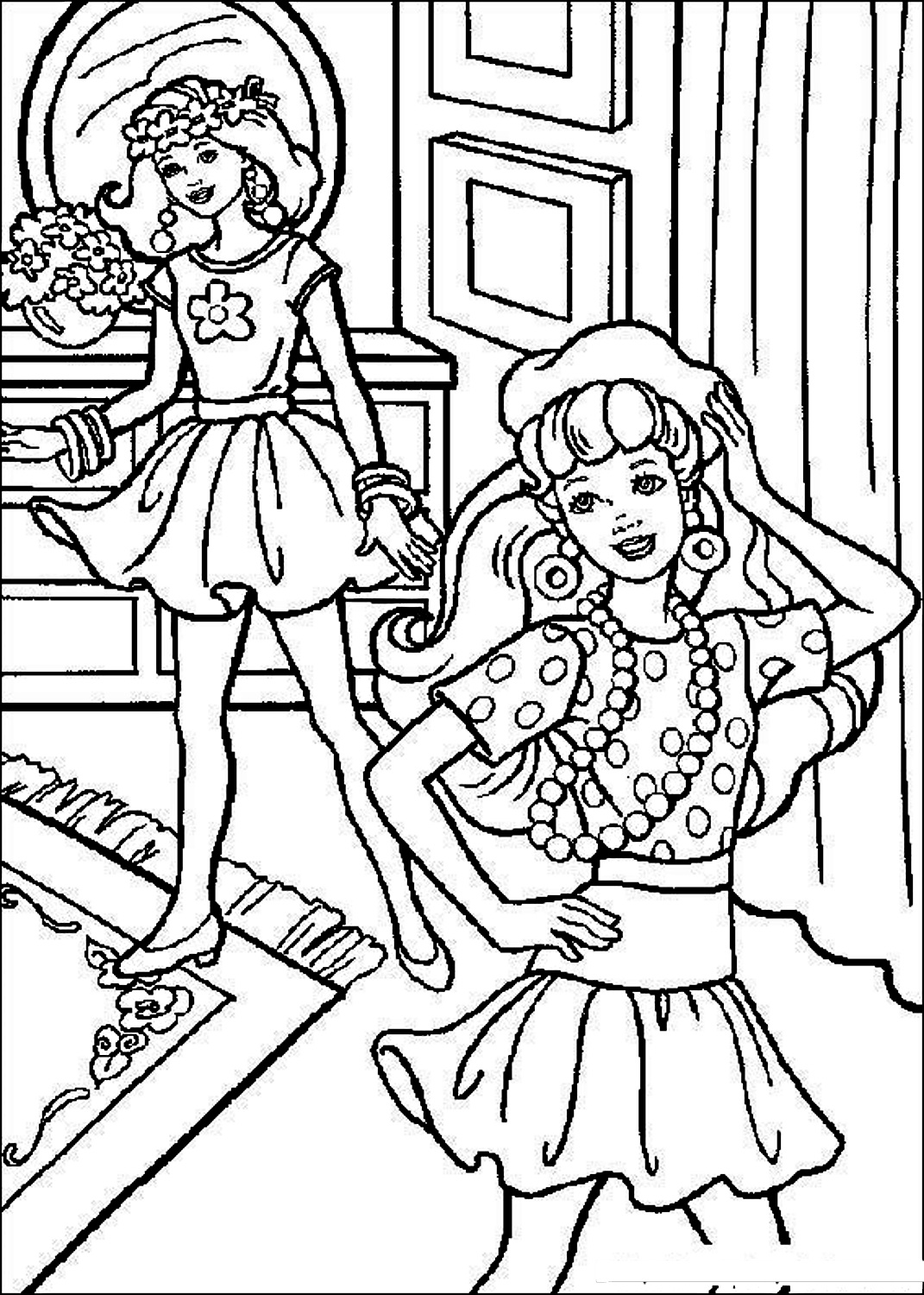 Coloriage 02 de Barbie  imprimer et colorier